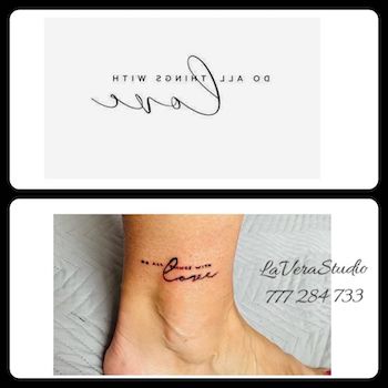 tetování kotník nápis